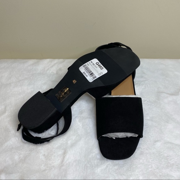 SALE! Le Chateau Black Suede Peep Toe Heels - Picture 3 of 9